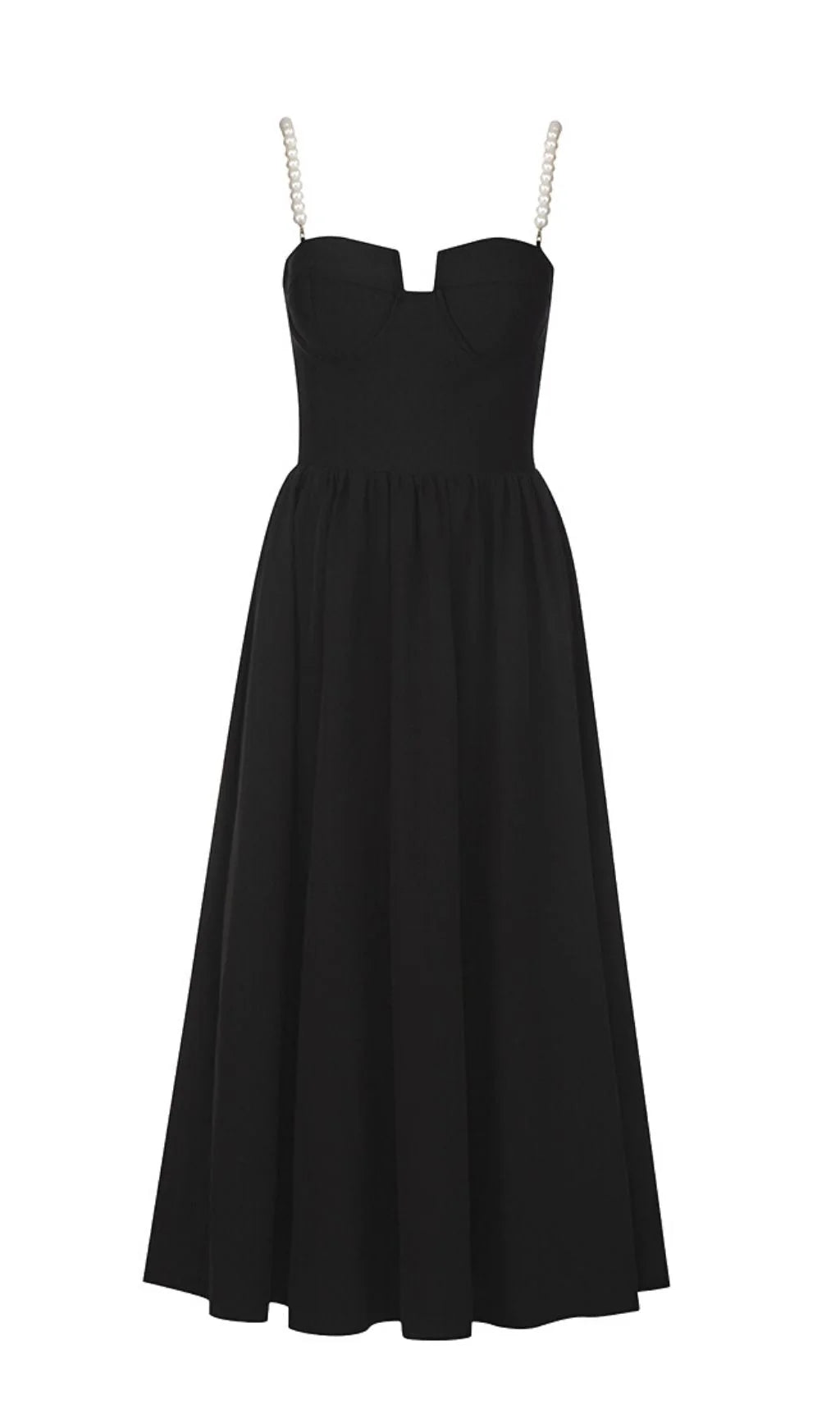 Robe de bal trapèze sans bretelles avec perles